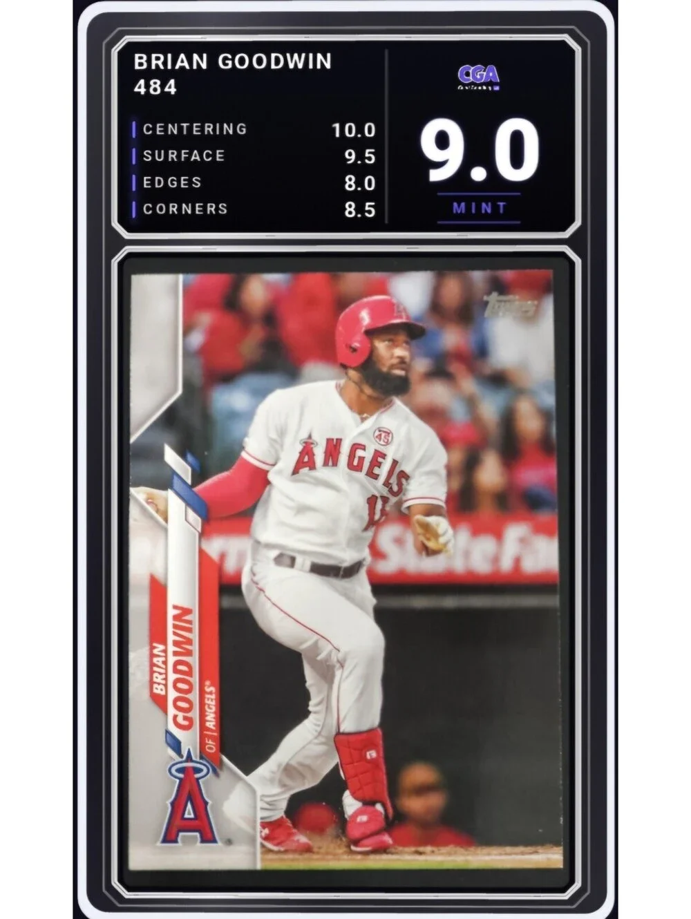 2020 Topps #484 Brian Goodwin Los Angeles Angels OF MLB - CGA 9.0 Digital Grade